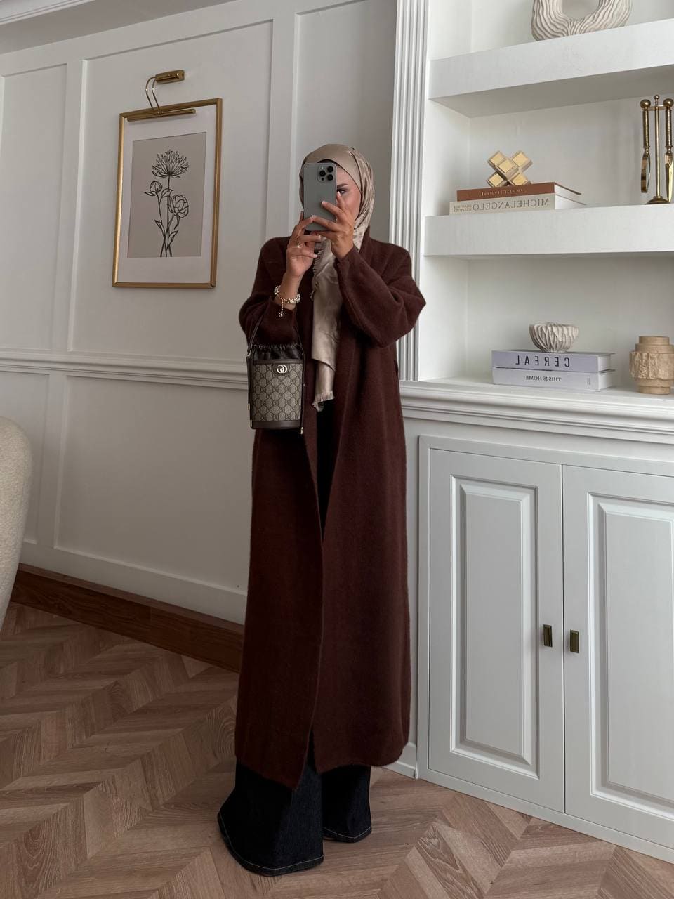 Angora Triko Hırka  HRK100263 -  Acı Kahve