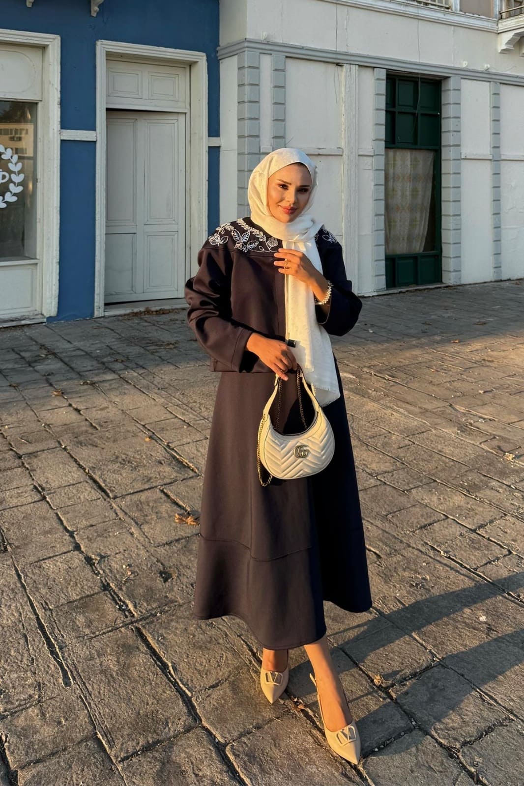 Mina Taş İşlemeli Etekli  Scuba İkili Takım TKM100269 - Lacivert - Görsel 4