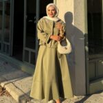 Mina Taş İşlemeli Etekli  Scuba İkili Takım TKM100269 - Haki