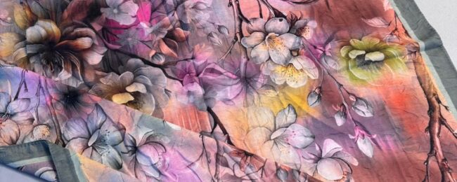 Flowers Kraş Desenli Şal - ŞL100234 - Füme