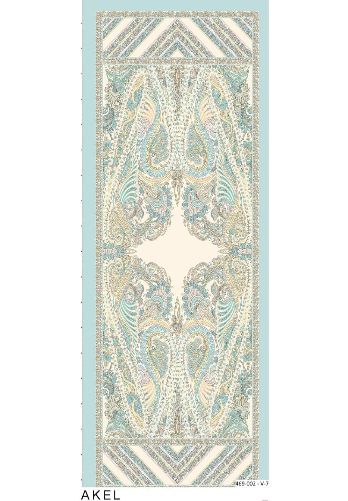 New Zuhur Şal Serisi- 469-002- V-7 - Buz Mavi - Görsel 5