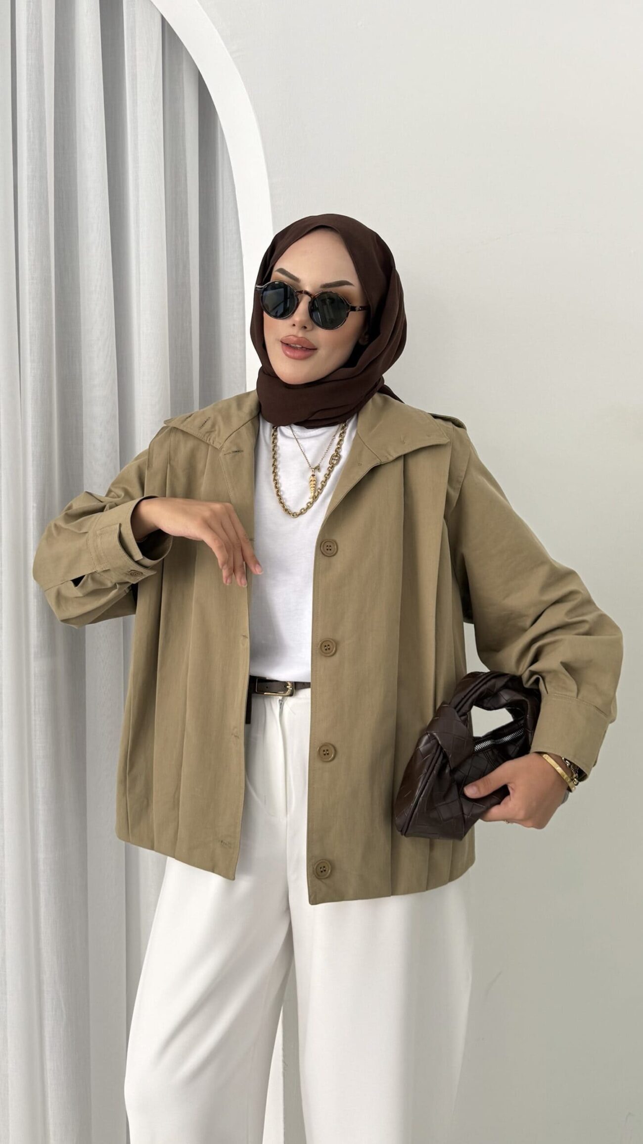 Zara Bomber Trençkot DŞ100237 - Haki - Görsel 2