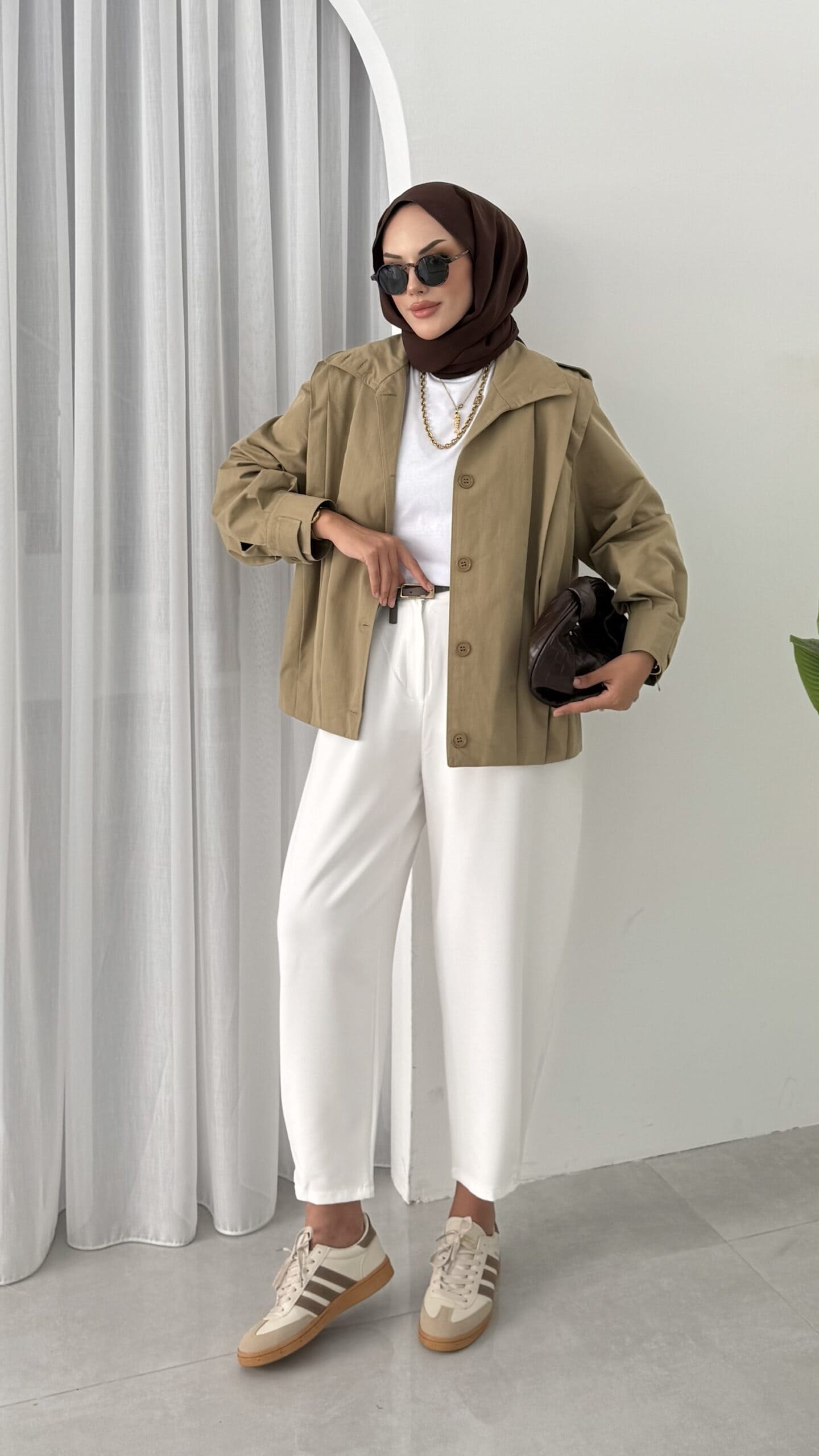 Zara Bomber Trençkot DŞ100237 - Haki - Görsel 4
