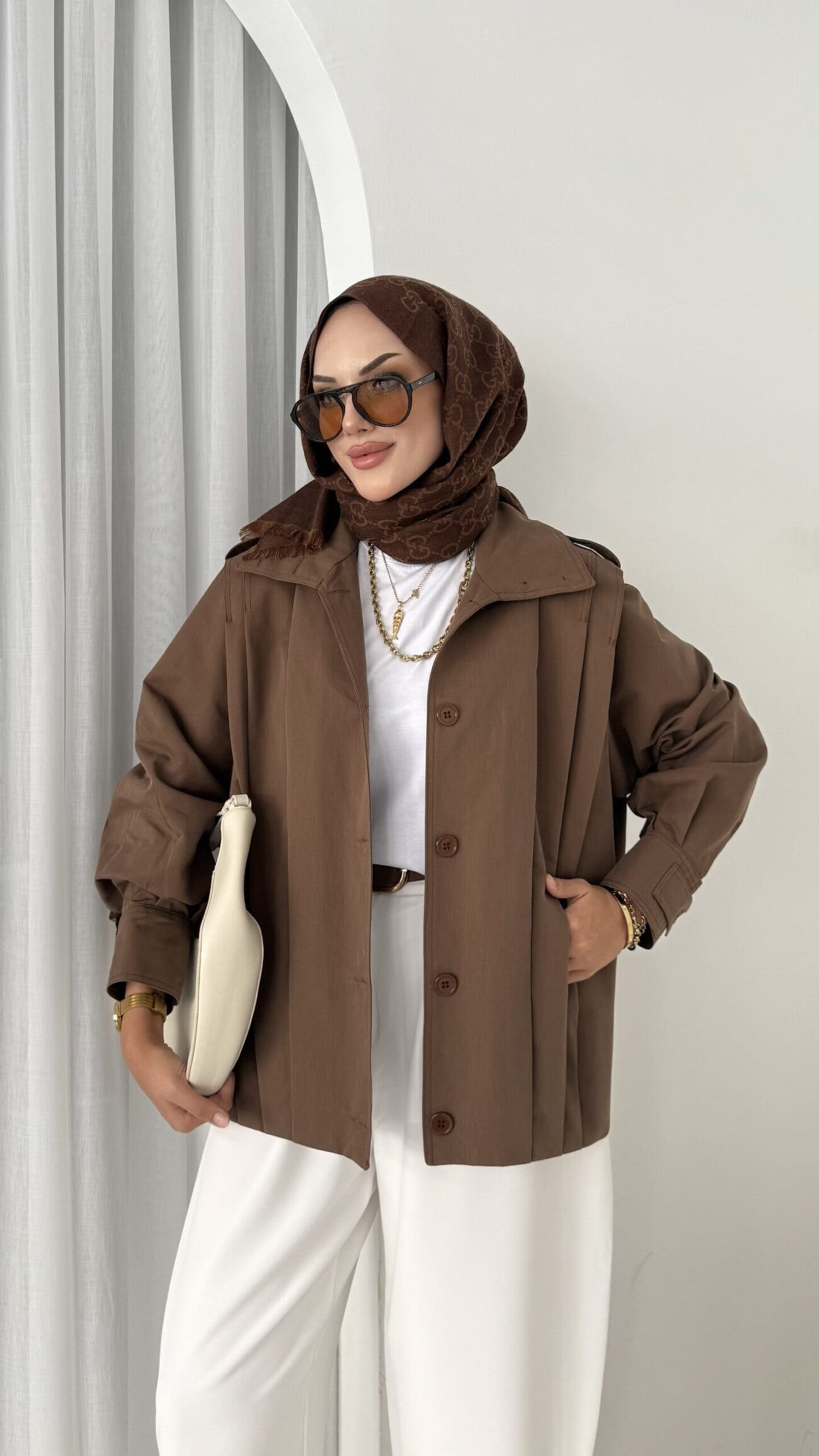 Zara Bomber Trençkot DŞ100237 - Kahverengi - Görsel 3