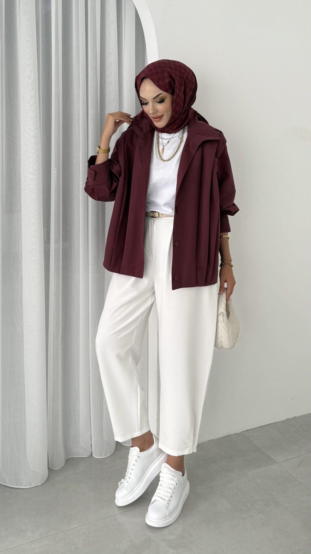 Zara Bomber Trençkot DŞ100237 - Bordo