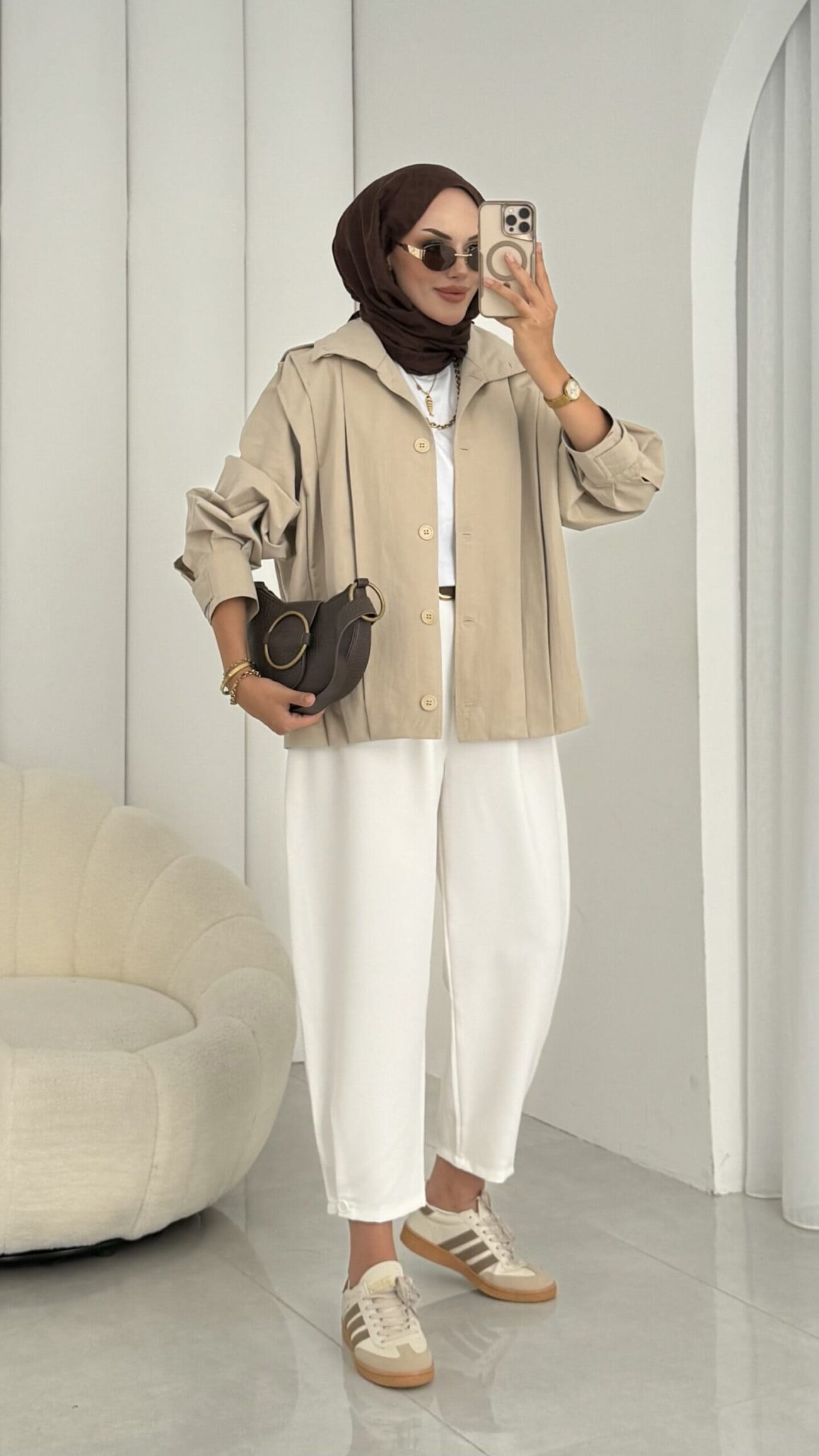 Zara Bomber Trençkot DŞ100237 - Bej - Görsel 3
