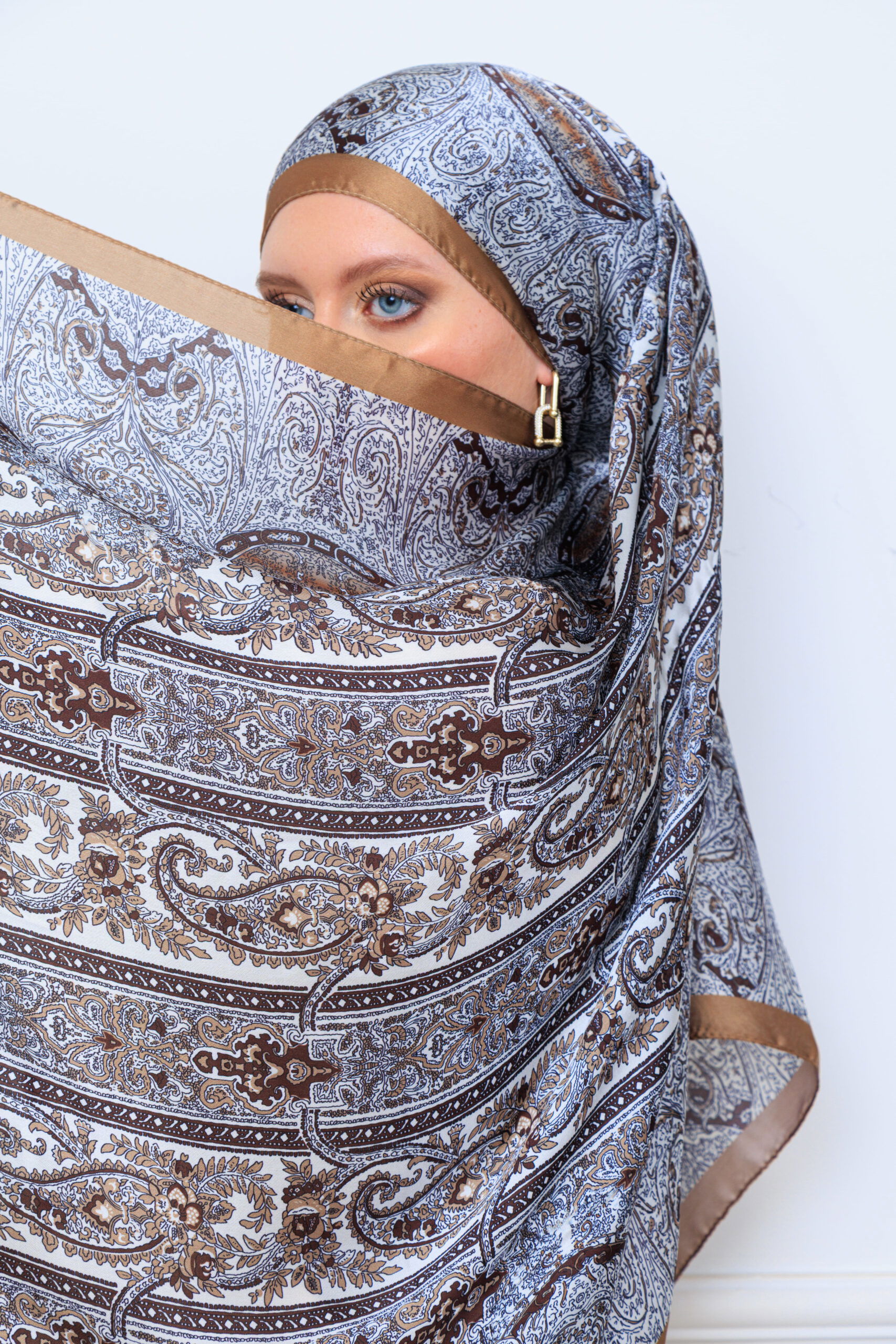 Etro Marka Yeni Sezon İthal Etnik Desen Vual İpek Şal - Bal Köpüğü - Görsel 2