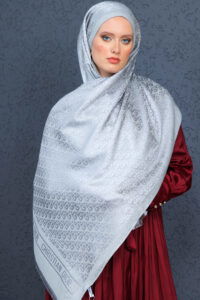 Dior  İthal Yün  İpek Şal Tam Set Kutulu Sertifikalı-Gri