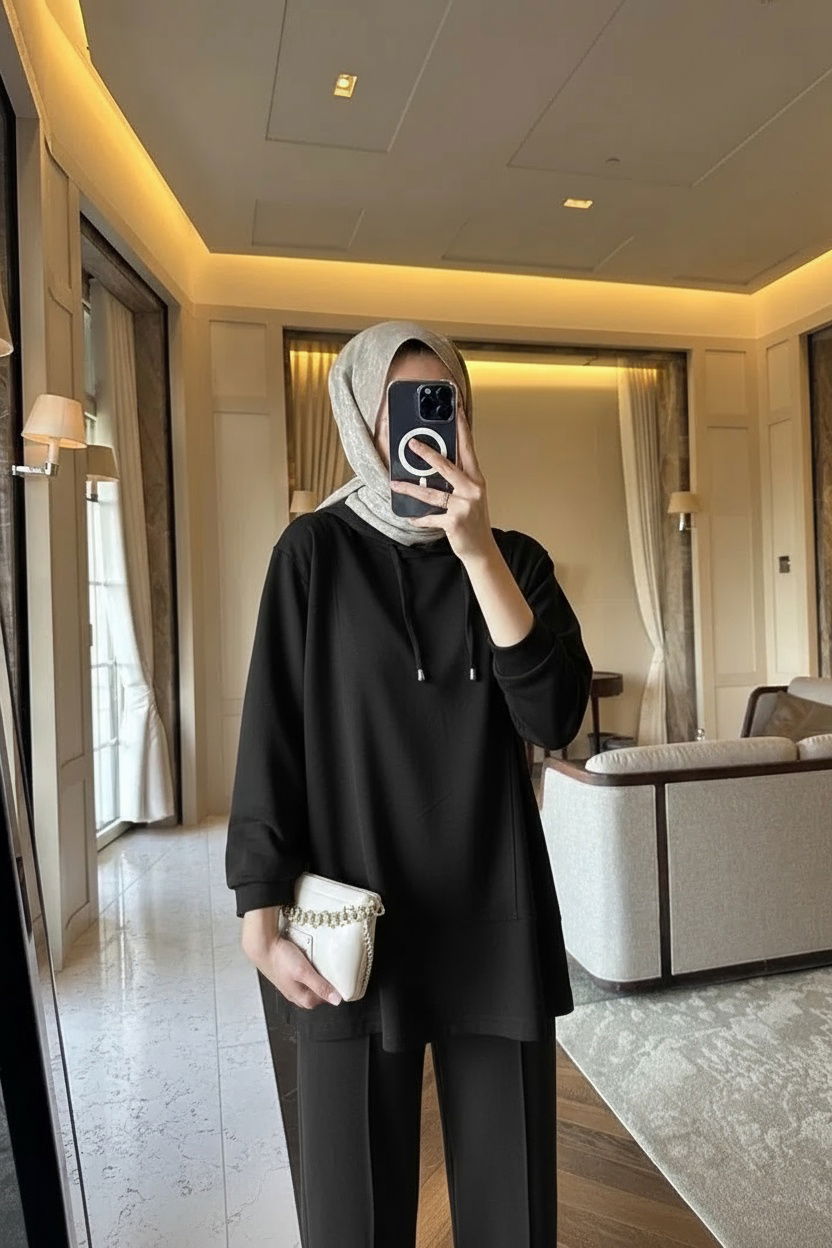 Premium Oysho Edoril İkili Takım TK100255 - Siyah - Görsel 2