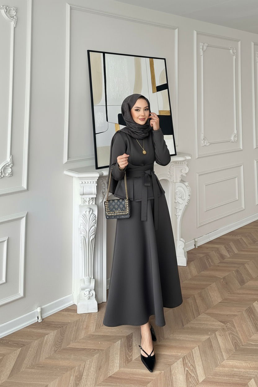 Esla Scuba Etekli Takım(ŞAL HEDİYE) TK100432 - Antrasit