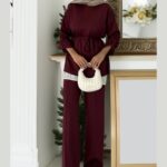 Oysho Premium Bağlamalı İkili Takım TK100240 - Bordo