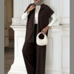 Premium Oysho Yelekli İkili Takım TK100249 - Acı Kahve