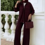 Premium Oysho  Bomber İkili Takım TK100248  - Bordo