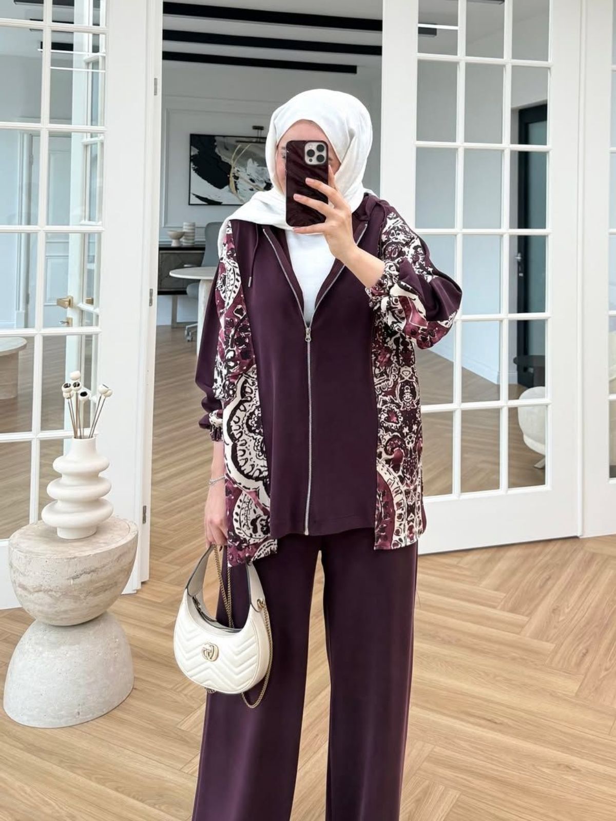 Premium Aspera Oysho İkili Takım TK100250 - Bordo - Görsel 2