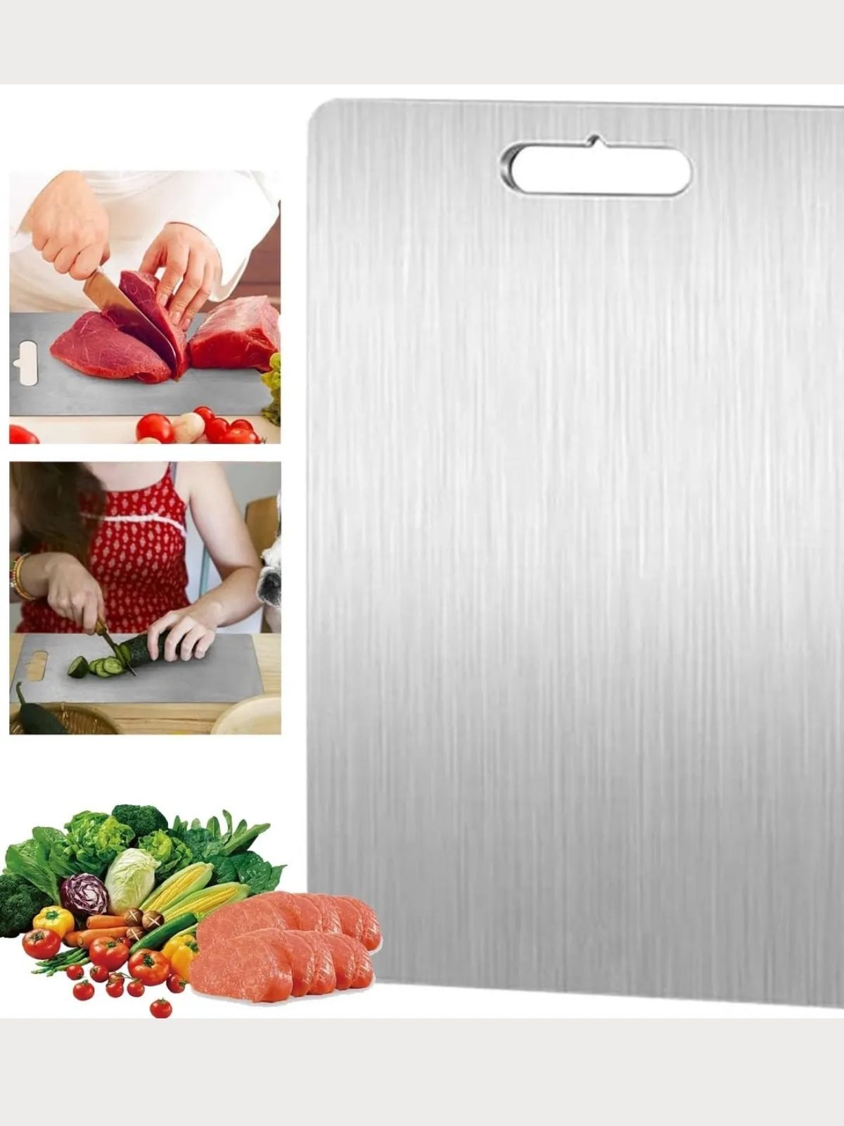 Paslanmaz Çelik Kesme Tahtası Büyük Boy   - EV100245