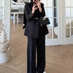 Taşlı Triko Pantolon PNT100293 - Siyah