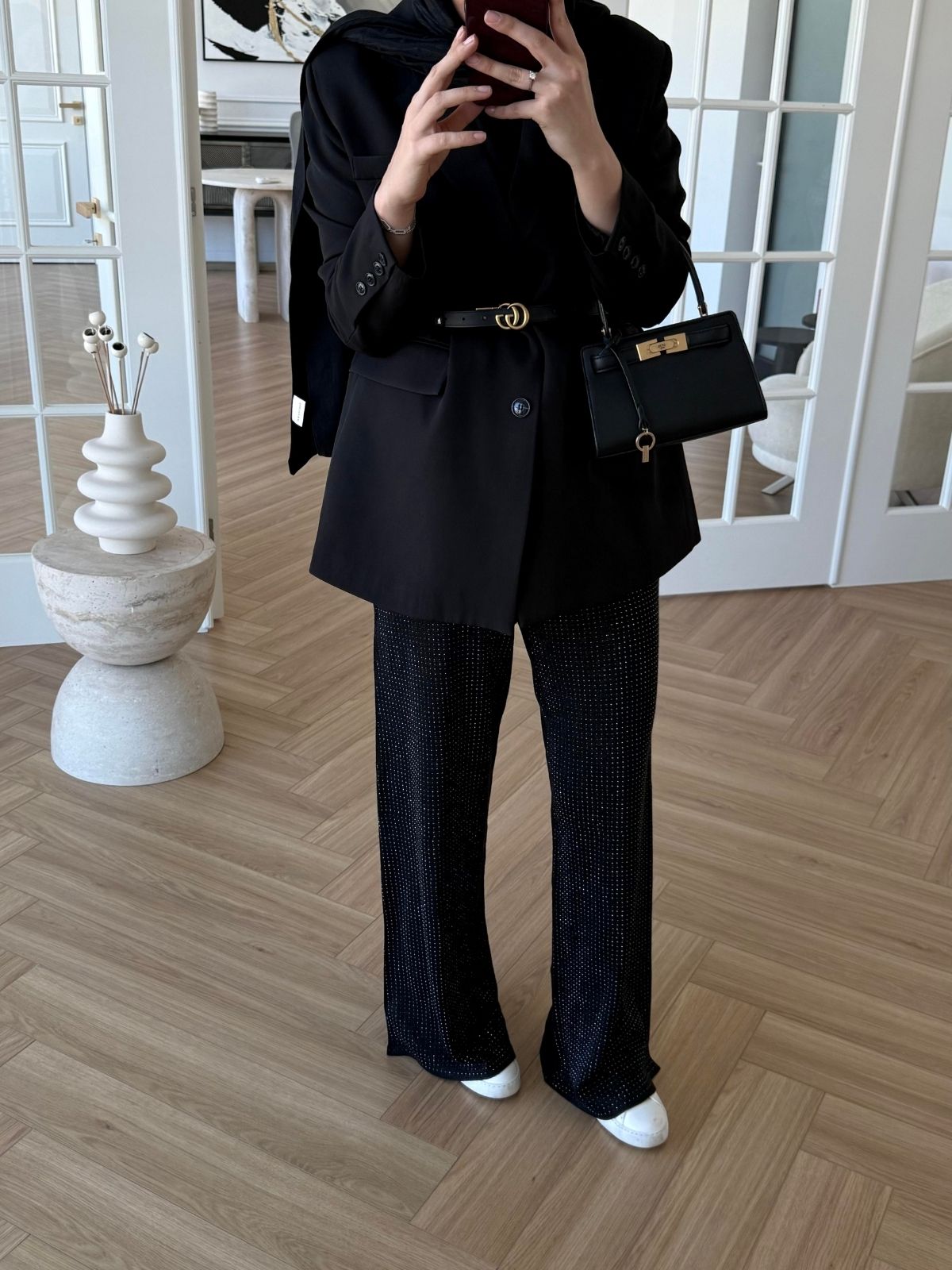 Taşlı Triko Pantolon PNT100293 - Siyah - Görsel 3