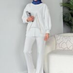 Taş Püsküllü Sweat SWT100294 - Beyaz