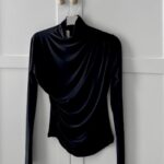 Drapeli Tasarım Bluz  BLZ100297 - Siyah