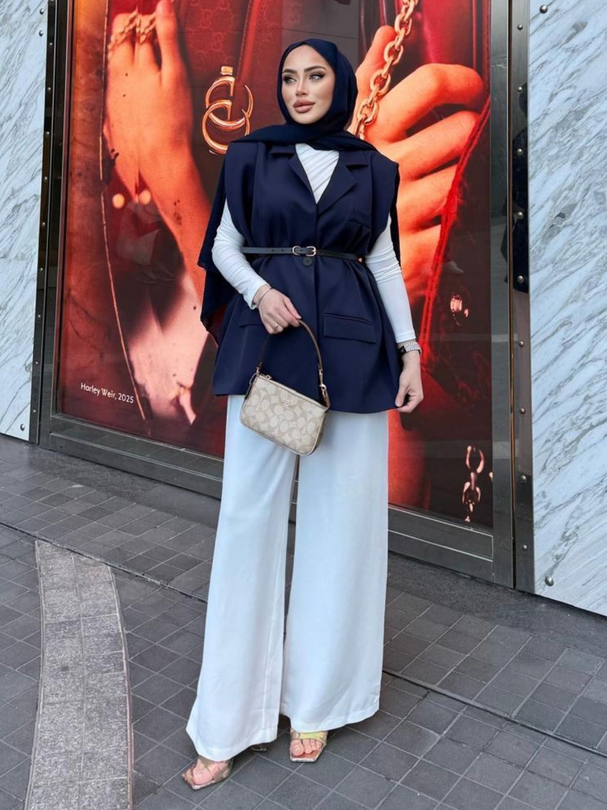 Vatka Detaylı Yelek (Kemer Hediyeli) DŞ100298 - Lacivert