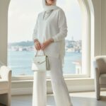 Taşlı Oysho İkili Takım TK100291 - Beyaz