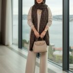 Fendi İthal Yün İpek Şal TK100301  - Kahve