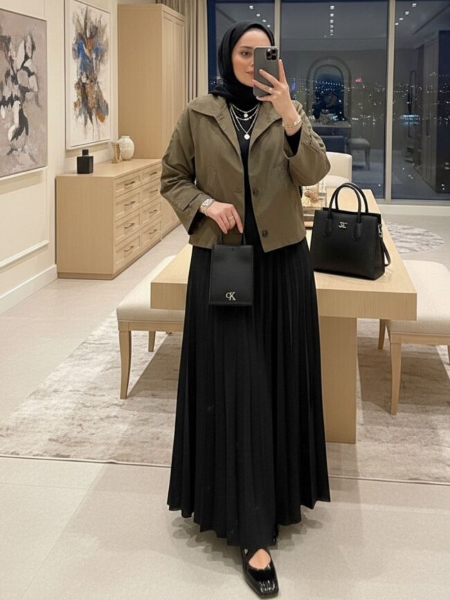 Loli Düğmeli Tasarım Trençkot  DŞ100352 - Koyu Haki