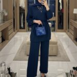 Oysho Premium Bağlamalı İkili Takım TK100240 -Lacivert