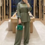 Oysho Premium Bağlamalı İkili Takım TK100240 - Haki