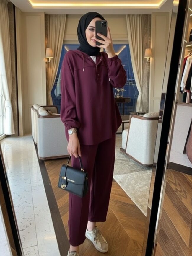 Velora Oysho İkili Takım TK100287 - Bordo