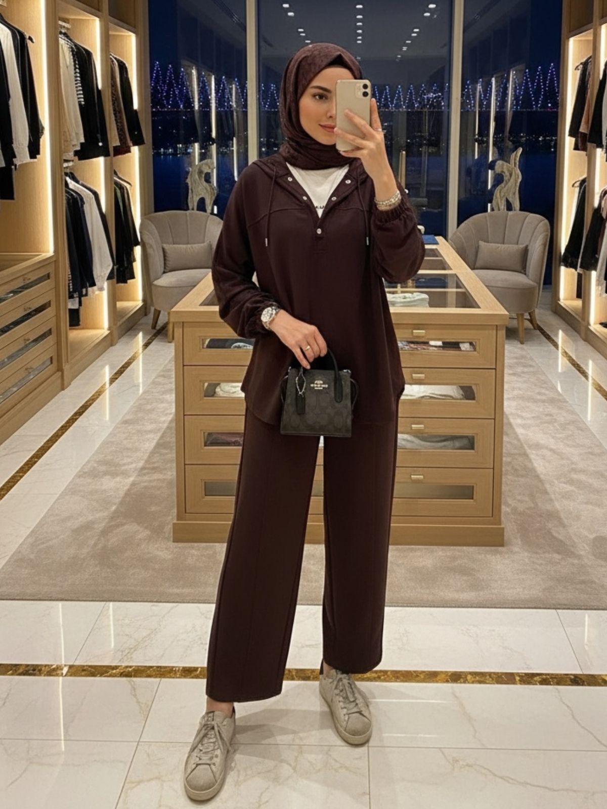 Velora Oysho İkili Takım TK100287 - Kahve