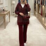 Kalve Taş İşlemeli İkili Takım TK100296 - Bordo