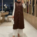 Elle Kapitone Yelek  DŞ100386 - Acı Kahve