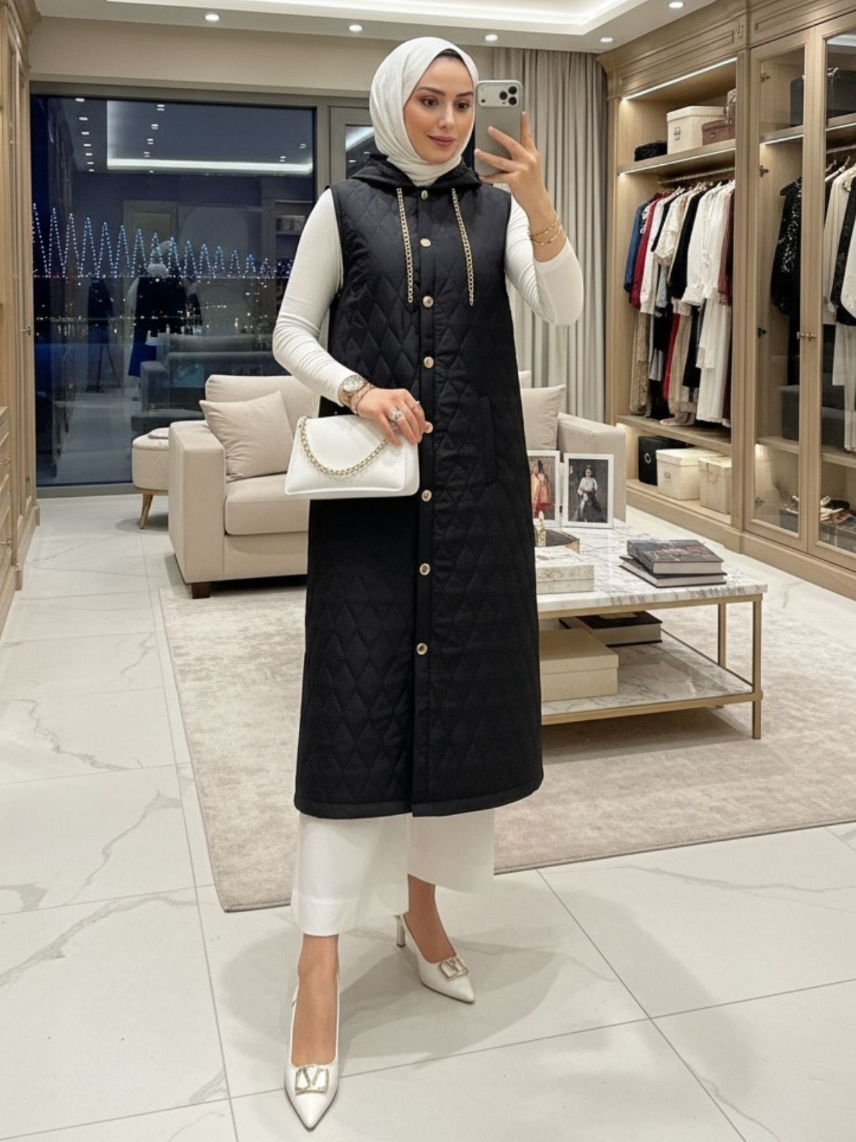 Elle Kapitone Yelek  DŞ100386 - Siyah