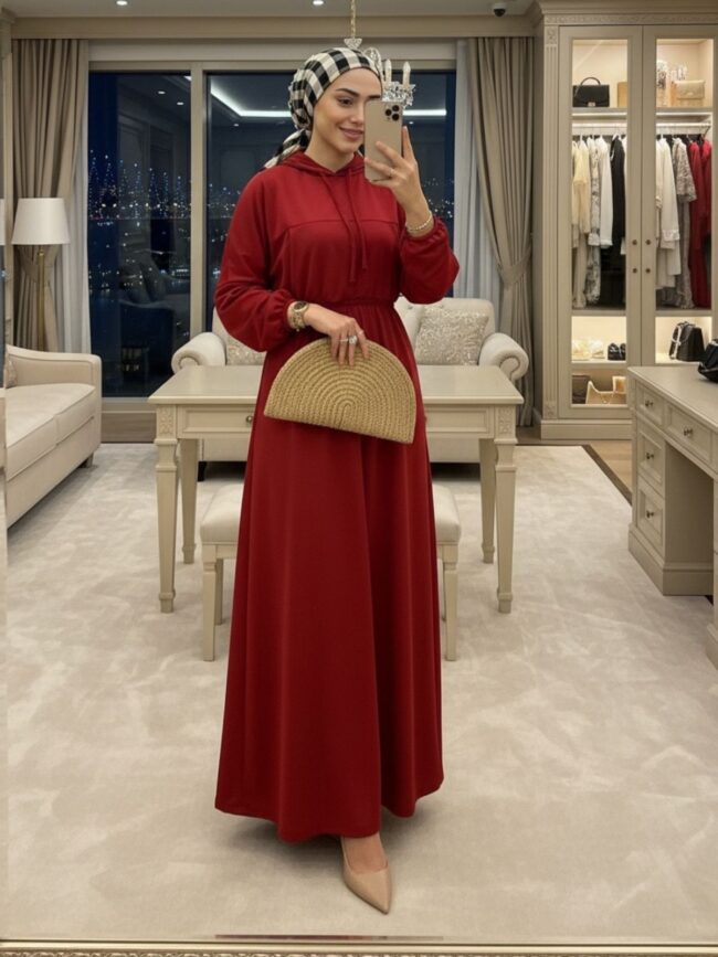 Madonna Elbise (Şal Hediye)  ELB100405  – Bordo