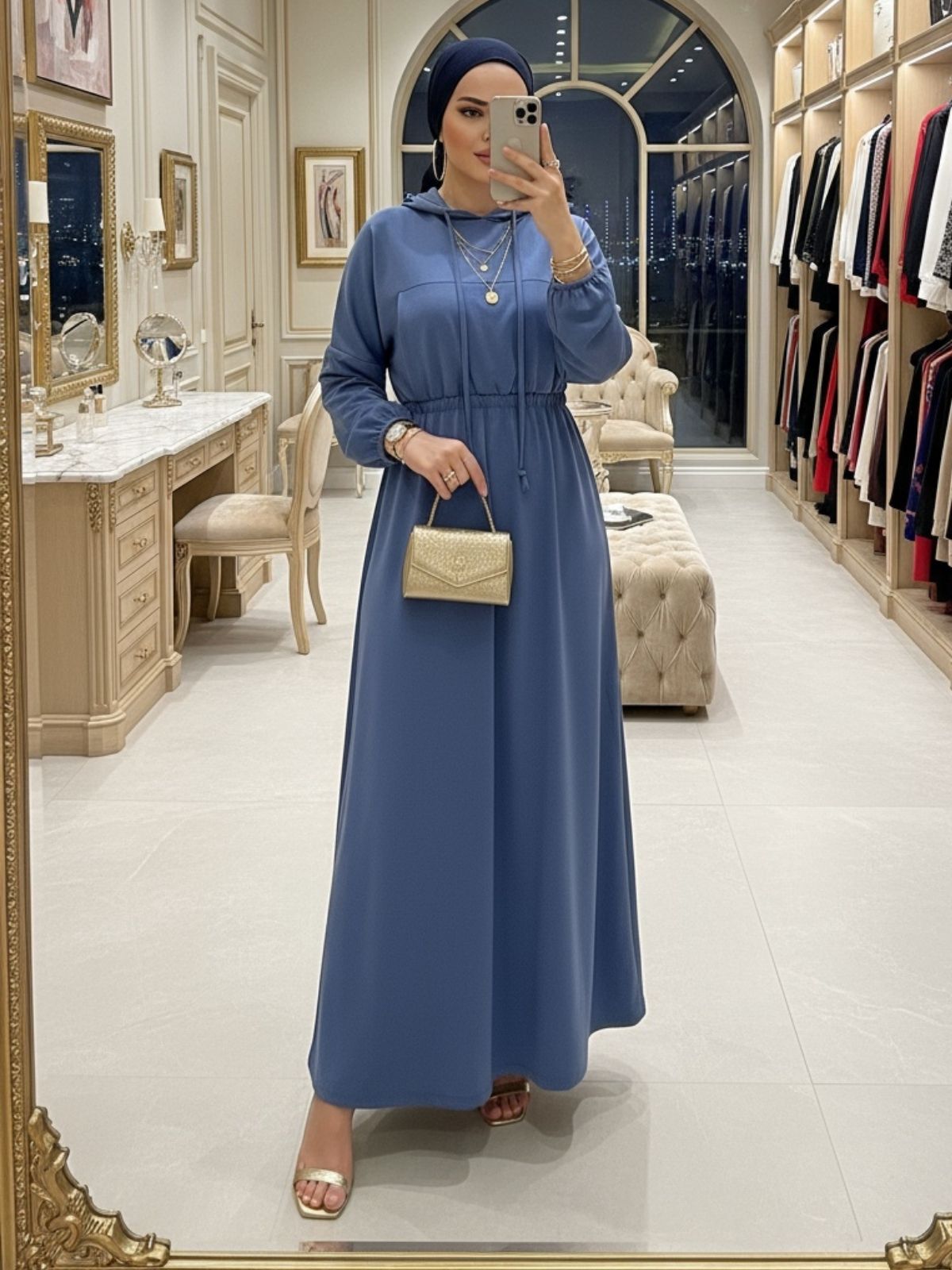 Madonna Elbise (Şal Hediye) ELB100405 – İndigo