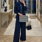 Oysho Premium Kemer Detay Palazzo İkili Takım TK2975 - Lacivert