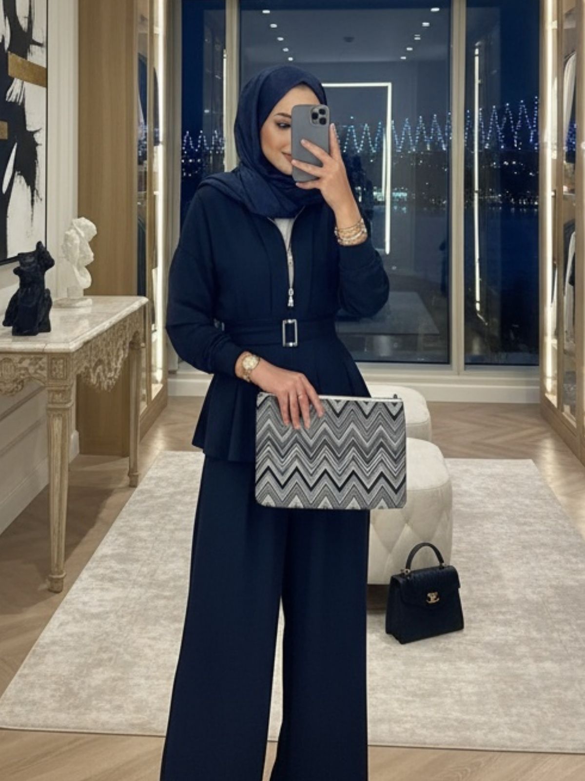 Premium Oysho Elina İkili Takım TK100246 – Lacivert - Görsel 2