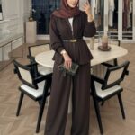 Oysho Premium Kemer Detay Palazzo İkili Takım TK2975  - Acı Kahve