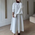 Ges Taş Detay Sweat (ŞAL HEDİYE) SWT100432- Beyaz