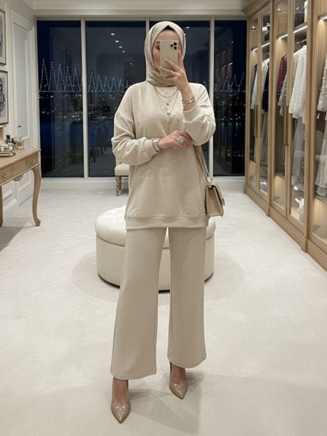 Taşlı Oysho İkili Takım TK100291 - Taş