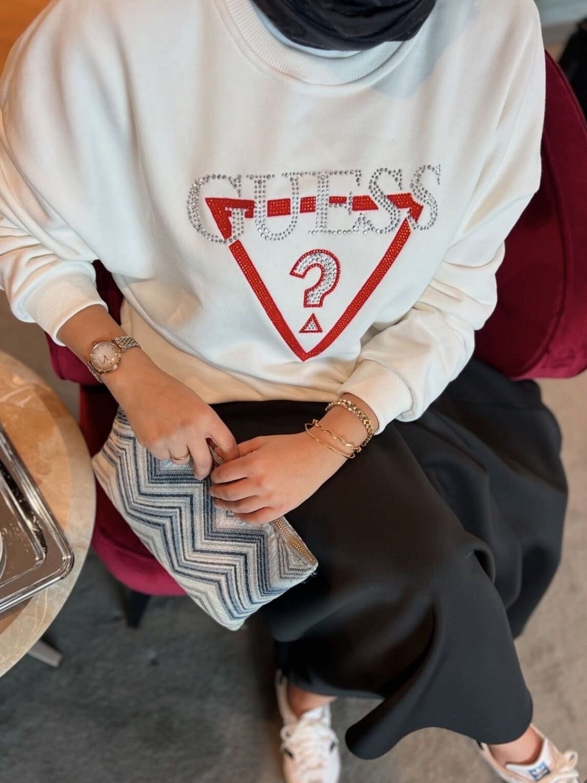 Ges Soi Taş Detay Sweat SWT100437 - Beyaz