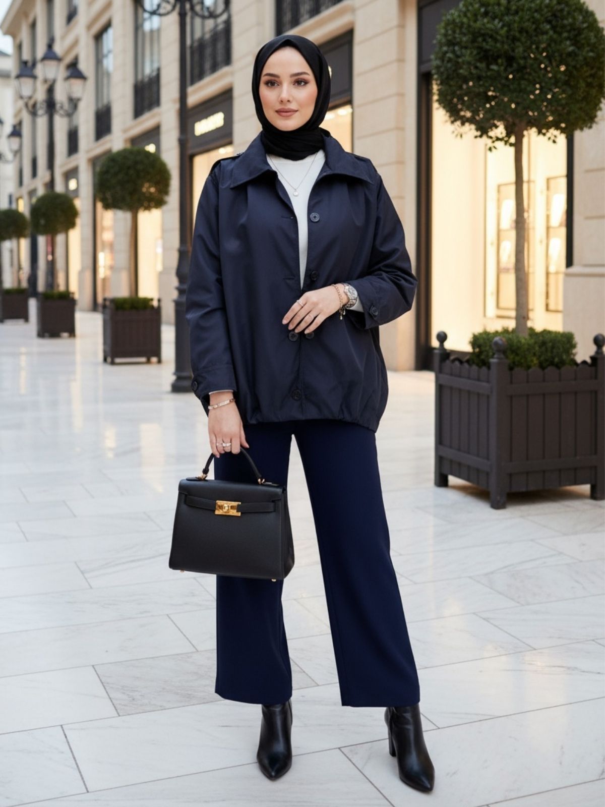 Zara Bomber Trençkot  DŞ100237 - Lacivert