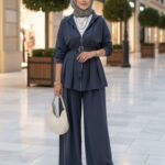 Oysho Premium Kemer Detay Palazzo İkili Takım TK2975  - Füme