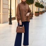 Zara Bomber Arka Detay Lastikli Trençkot  DŞ100449 - Taba