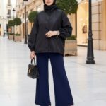 Zara Bomber Arka Detay Lastikli Trençkot  DŞ100449 - Siyah