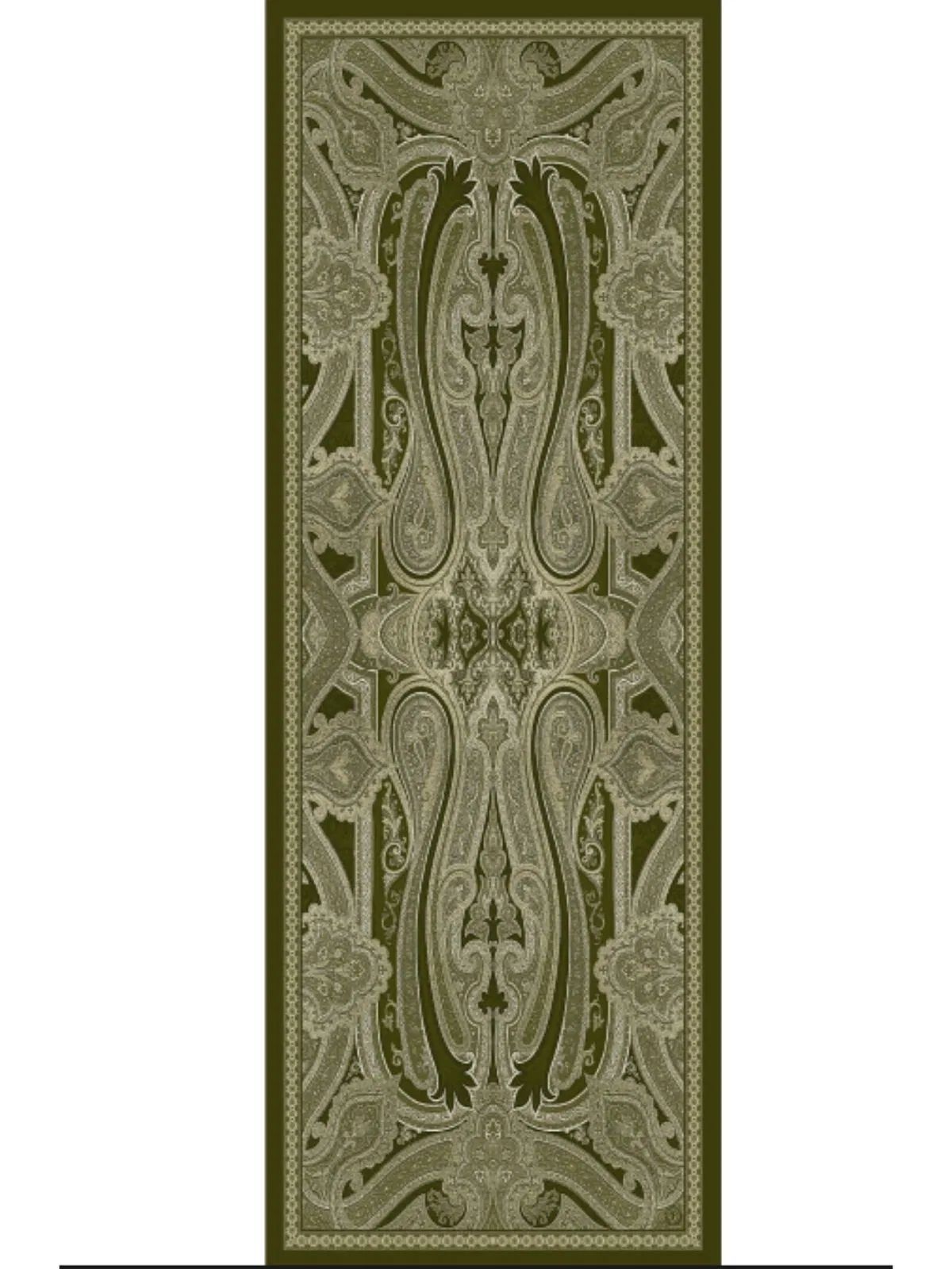 Rüya Tınısı Desen Şal  469-018 - V-3 - Yağ Yeşili - Görsel 3