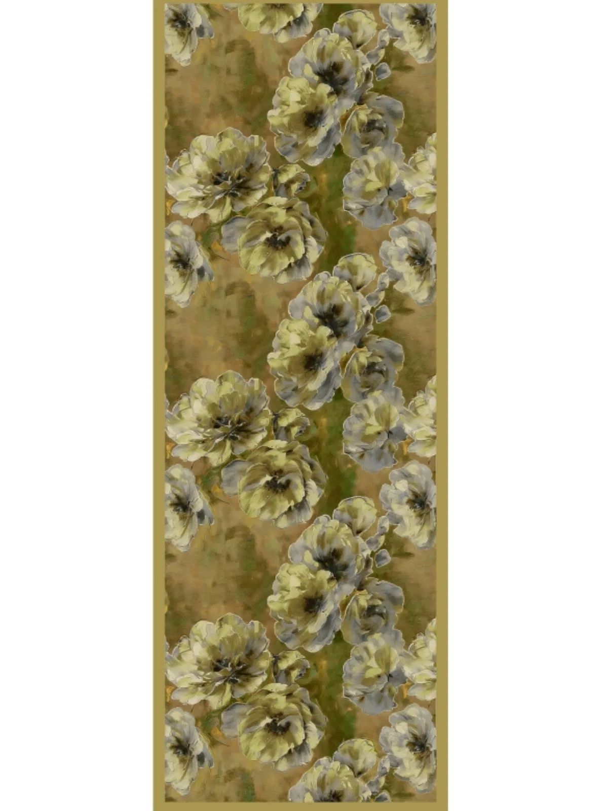 Zemheri Desen Şal 469-023 - V-9 - Yağ Yeşili - Görsel 2