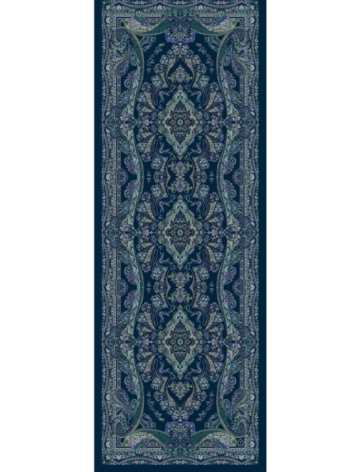 Ravza Desen Şal 469-019 - V-12 - Çini Mavi - Görsel 2