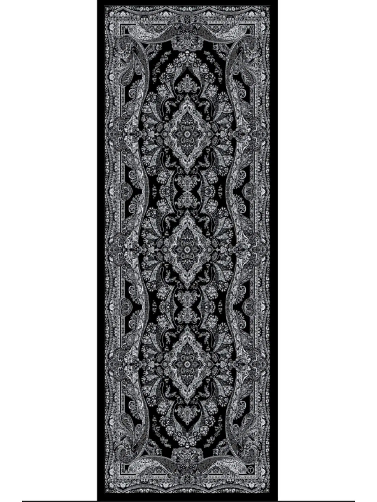 Ravza Desen Şal  469-019 - V-8 - Vanilya Siyah - Görsel 2